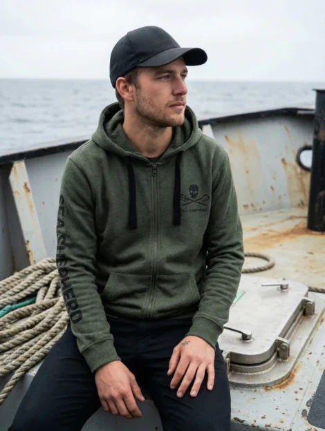 Sweat à capuche Jolly Roger (vert)
