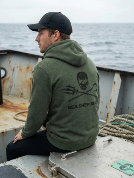 Sweat à capuche Jolly Roger (vert)